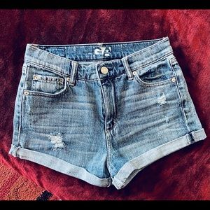 Retro high waisted shorts with stretch by garage size 1